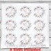 Delicate Berry Wreath Monogram Vintage Continuous Thick Stitches 8 Sizes